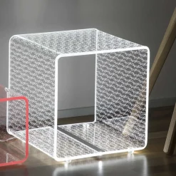 Viadurini Lighting Moderne Tischlampen-RGB-LED-Lampe in transparentem Acryl-Kristall-Laser-Dekor - Robiola