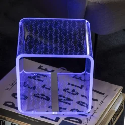 Viadurini Lighting Moderne Tischlampen-RGB-LED-Lampe in transparentem Acryl-Kristall-Laser-Dekor - Robiola