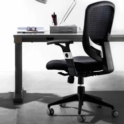 Viadurini Living Bürosessel-Richtungs- und Funktionsdrehender moderner schwarzer Stuhl - Simona