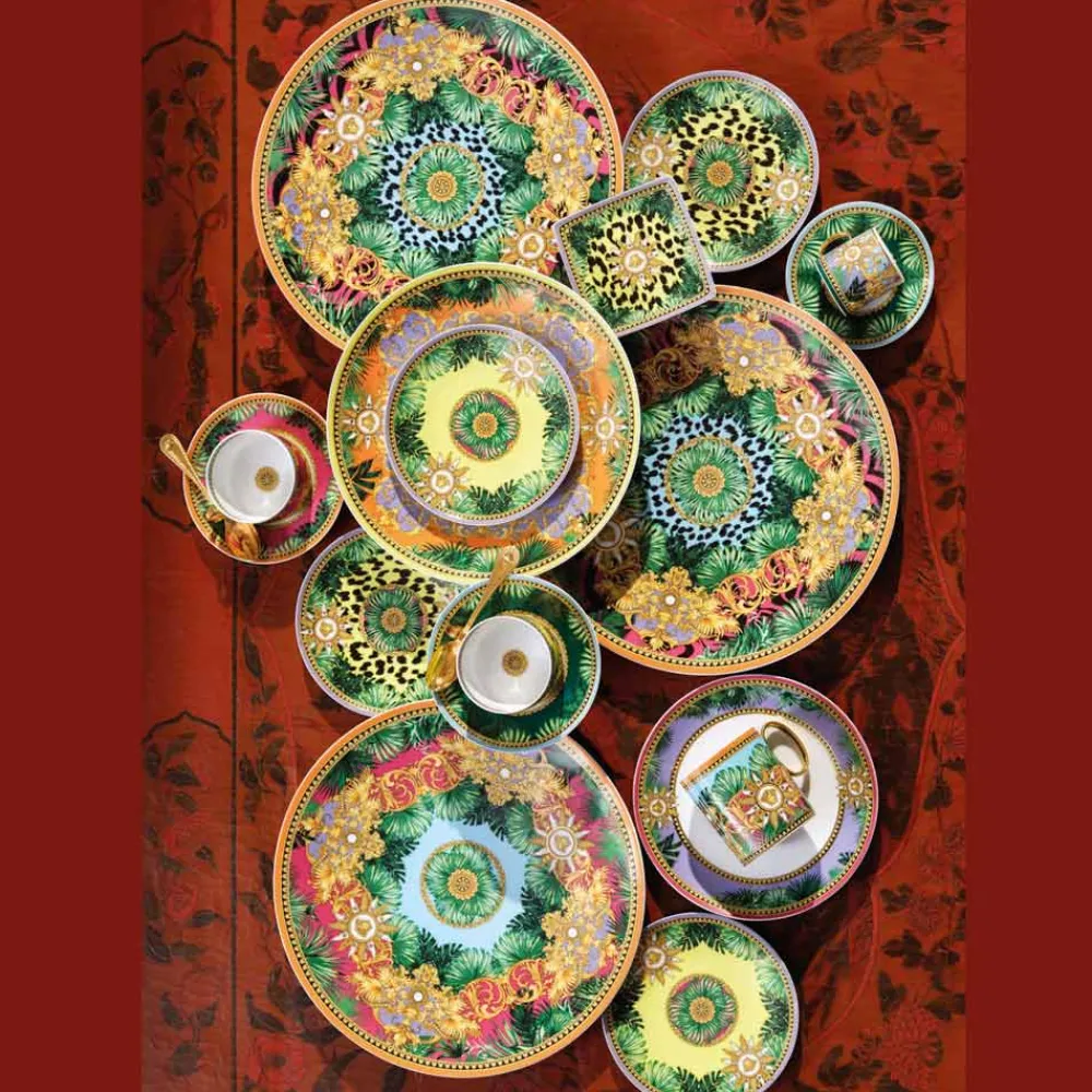 Versace Becher Set Design-Rosenthal Jungle Animalier 6 flache, quadratische Schalen - Animalier