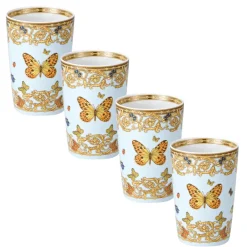 Versace Gläser Set-Rosenthal Le Jardin 4 henkellose Gläser mit natürlichen Elementen - Medusa