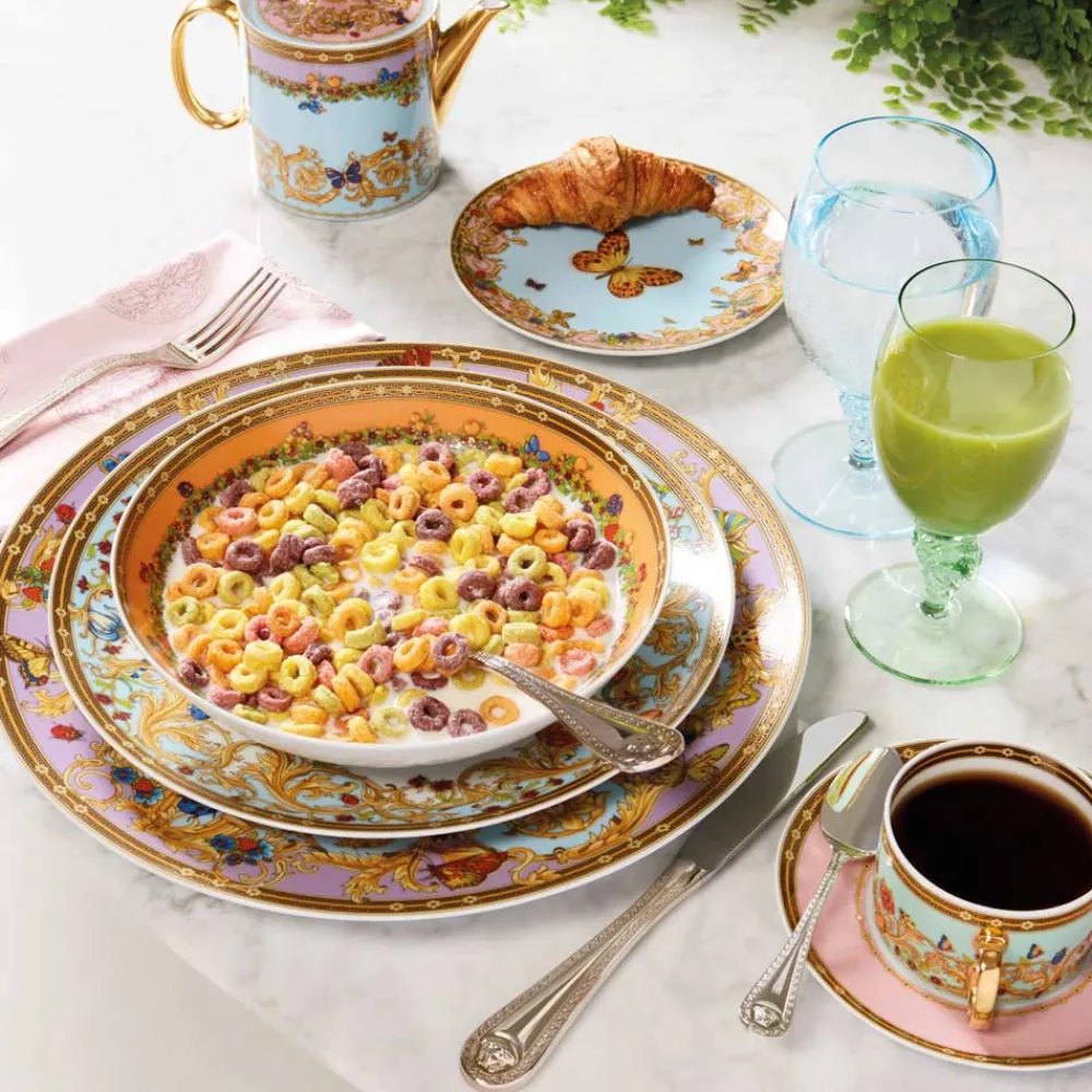 Versace Teller Set-Rosenthal Le Jardin 4 Speiseteller Durchmesser 17 cm aus Porzellan - Jardin