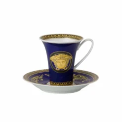 Versace Tee Set Und Kaffee Set-Rosenthal Medusa Blue Große Kaffeetasse aus Porzellan