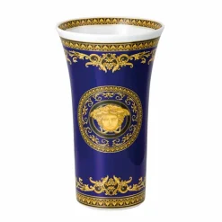 Versace Deko Vasen-Rosenthal Medusa Blau Modernes Design Porzellanvase 26cm