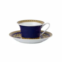 Versace Tee Set Und Kaffee Set-Rosenthal Medusa Blue Teetasse aus modernem Porzellan-Design