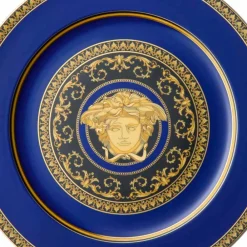Versace Teller Set-Rosenthal Medusa Blue Plate Platzhalter aus Porzellan Design