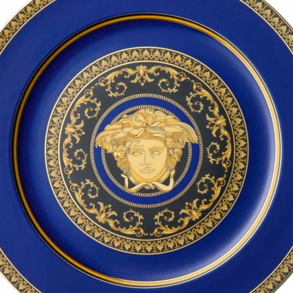 Versace Teller Set-Rosenthal Medusa Blue Plate Platzhalter aus Porzellan Design