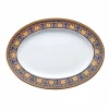 Versace Teller Set-Rosenthal Medusa Blau Ovale Designplatte aus Porzellan
