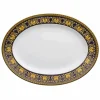 Versace Teller Set-Rosenthal Medusa Blau Oval 40cm Schale aus Porzellan Design