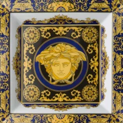 Versace Teller Set-Rosenthal Medusa Blue 22cm Tasse aus modernem Porzellan-Design