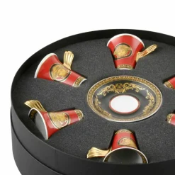 Versace Tee Set Und Kaffee Set-Rosenthal Medusa Red Espressotasse aus Porzellan 6 Stück