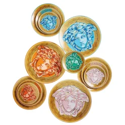 Versace Teller Set-Rosenthal Medusa Amplified 4 Speiseteller Durchmesser 17 cm - Medusaamplifield