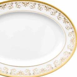 Versace Teller Set-Rosenthal Medusa Gala Gold Ovaler Teller Design 34cm Porzellan