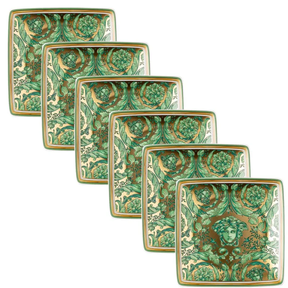 Versace Becher Set Design-Rosenthal Medusa Garland 6 flache, quadratische Tassen - Weihnachten