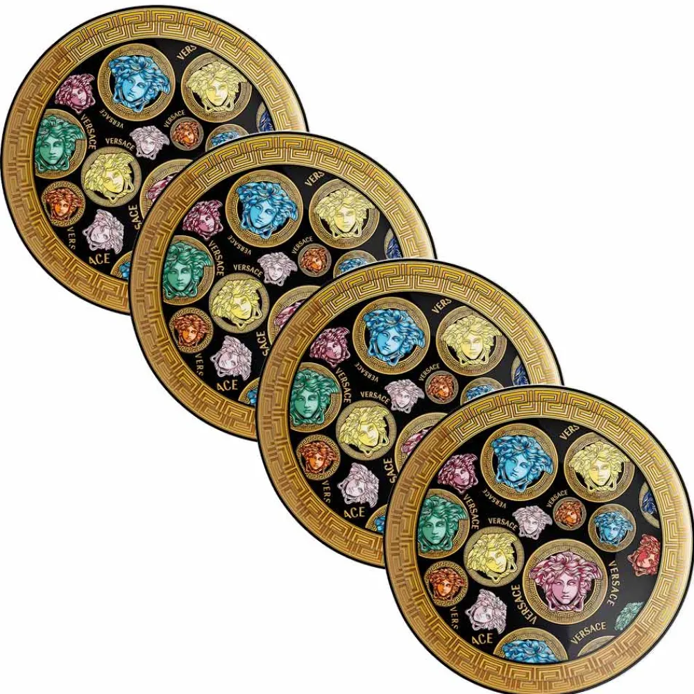 Versace Teller Set-Rosenthal Medusa Amplified Multicolor 4 Speiseteller - Amplifiedmulticolor