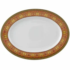 Versace Teller Set-Rosenthal Red Medusa 40cm ovale Schale aus Porzellan