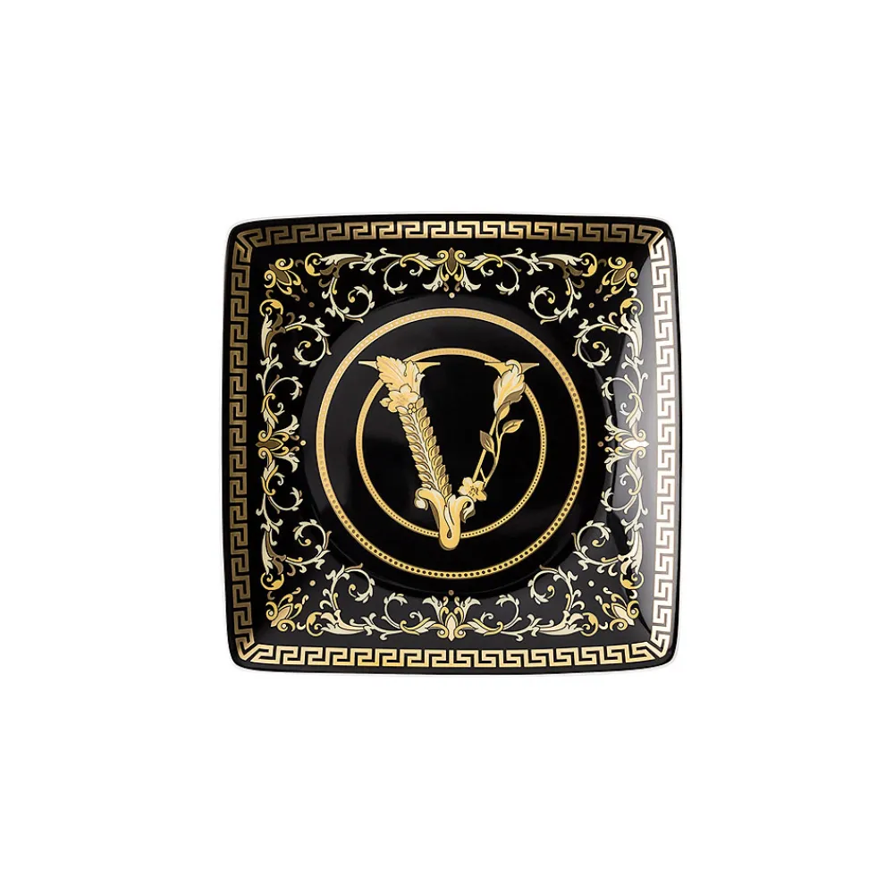 Versace Becher Set Design-Rosenthal Virtus Gala 6 flache Schüsseln eckig 15x15 cm aus Porzellan - Barock