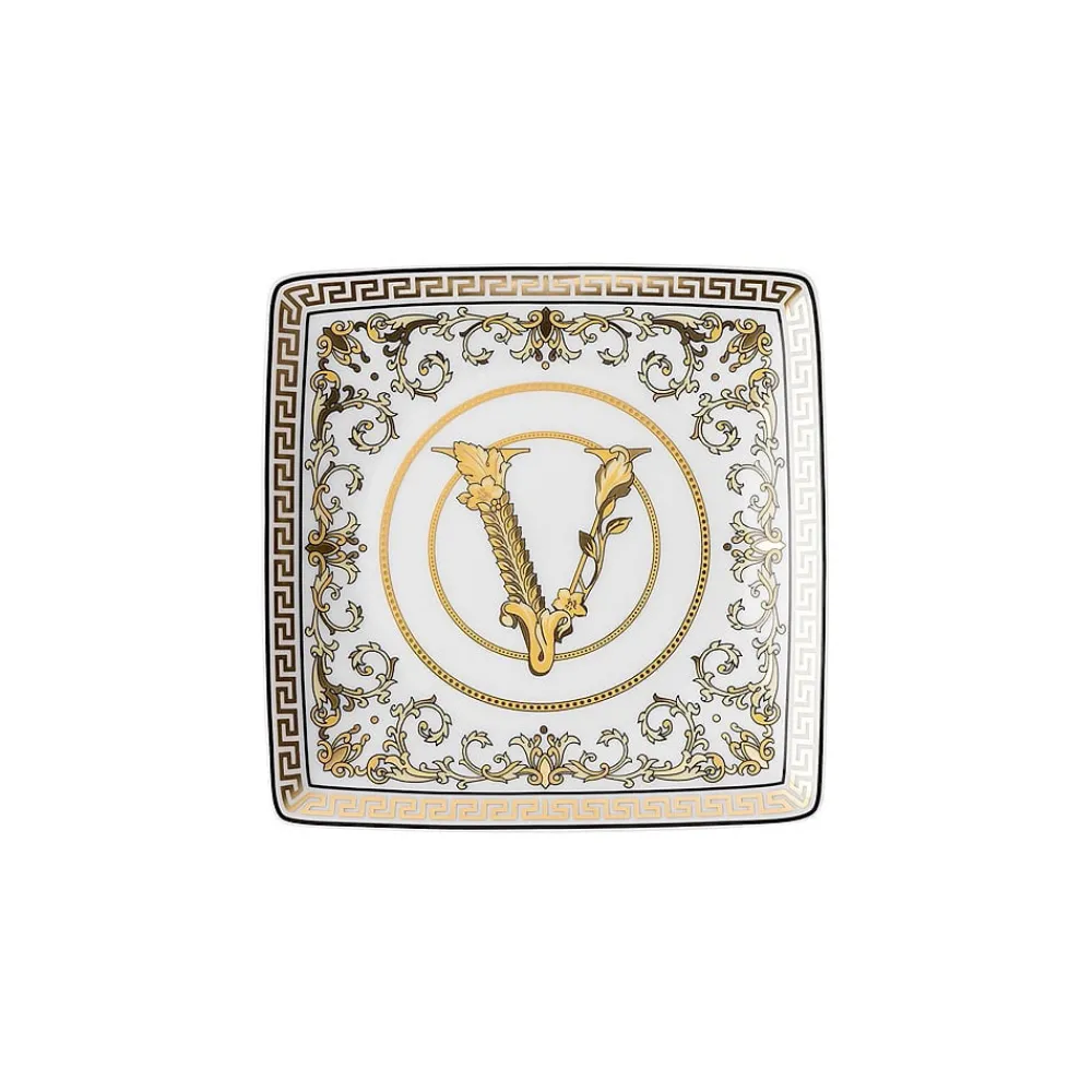 Versace Becher Set Design-Rosenthal Virtus Gala 6 flache Schüsseln eckig 15x15 cm aus Porzellan - Barock