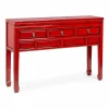 Viadurini Living Konsolentisch Flur-Rote Konsole aus Ulmenholz mit 3 Schubladen Vintage Design Homemotion - Sonten