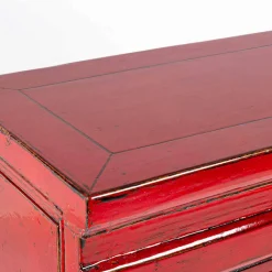 Viadurini Living Konsolentisch Flur-Rote Konsole aus Ulmenholz mit 3 Schubladen Vintage Design Homemotion - Sonten