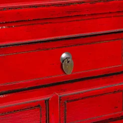 Viadurini Living Konsolentisch Flur-Rote Konsole aus Ulmenholz mit 3 Schubladen Vintage Design Homemotion - Sonten