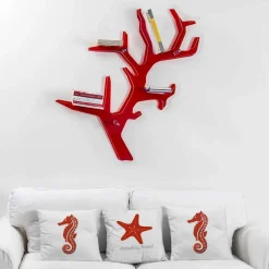 Viadurini Living Moderne Design Bücherregale-Roter Wandbücherschrank des modernen Entwurfs Carols, hergestellt in Italien