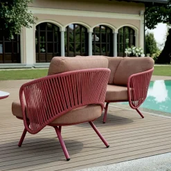 Viadurini in the Garden Garten Lounge Set-Rotes oder grünes Aluminium-Garten-Wohnzimmer - Regalrise