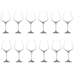 Viadurini Kitchen Italienisches Kristallgeschirr-Rotes oder weißes Eco Crystal Minimal Weinglas Set 12 Stück - Etera