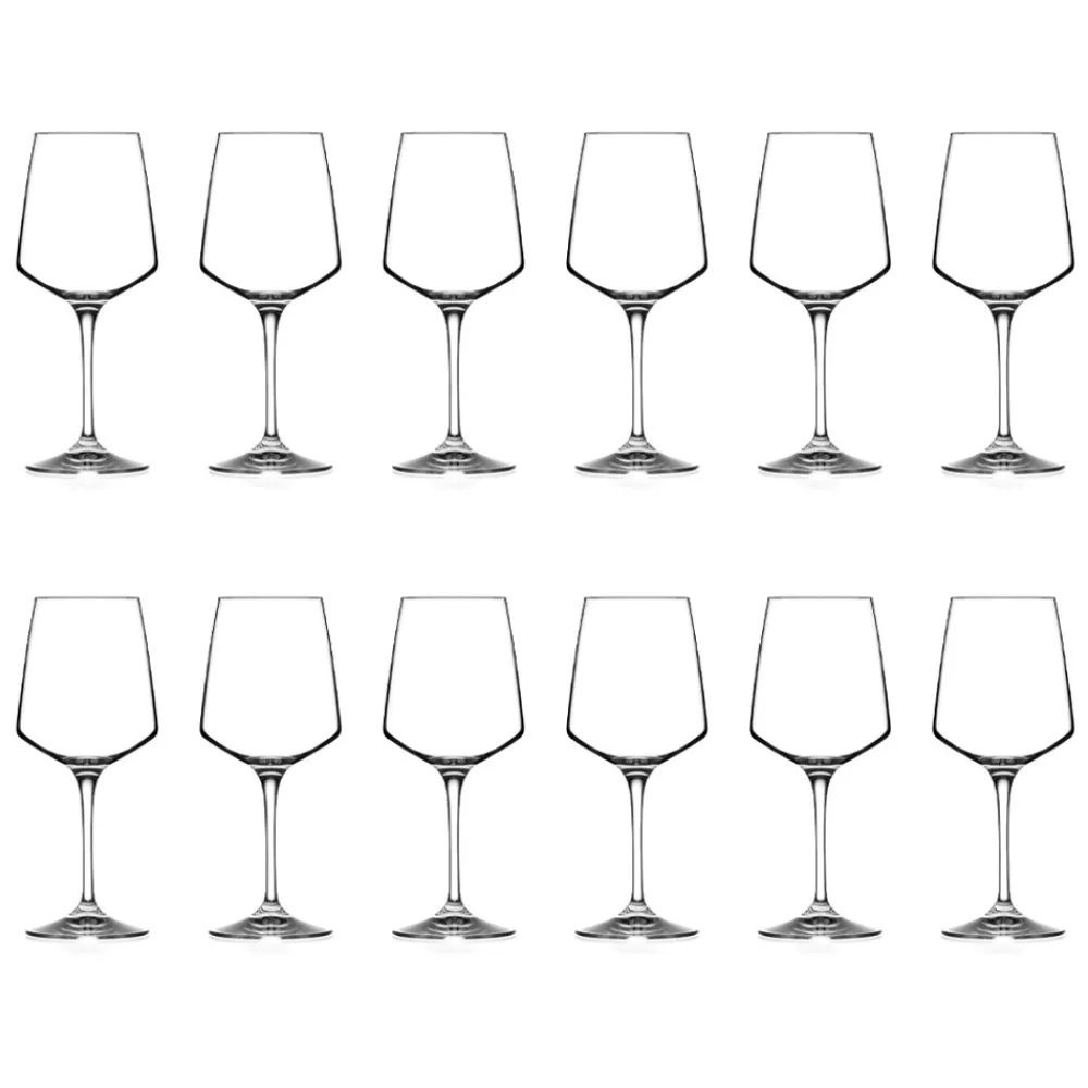 Viadurini Kitchen Italienisches Kristallgeschirr-Rotes oder weißes Eco Crystal Minimal Weinglas Set 12 Stück - Etera