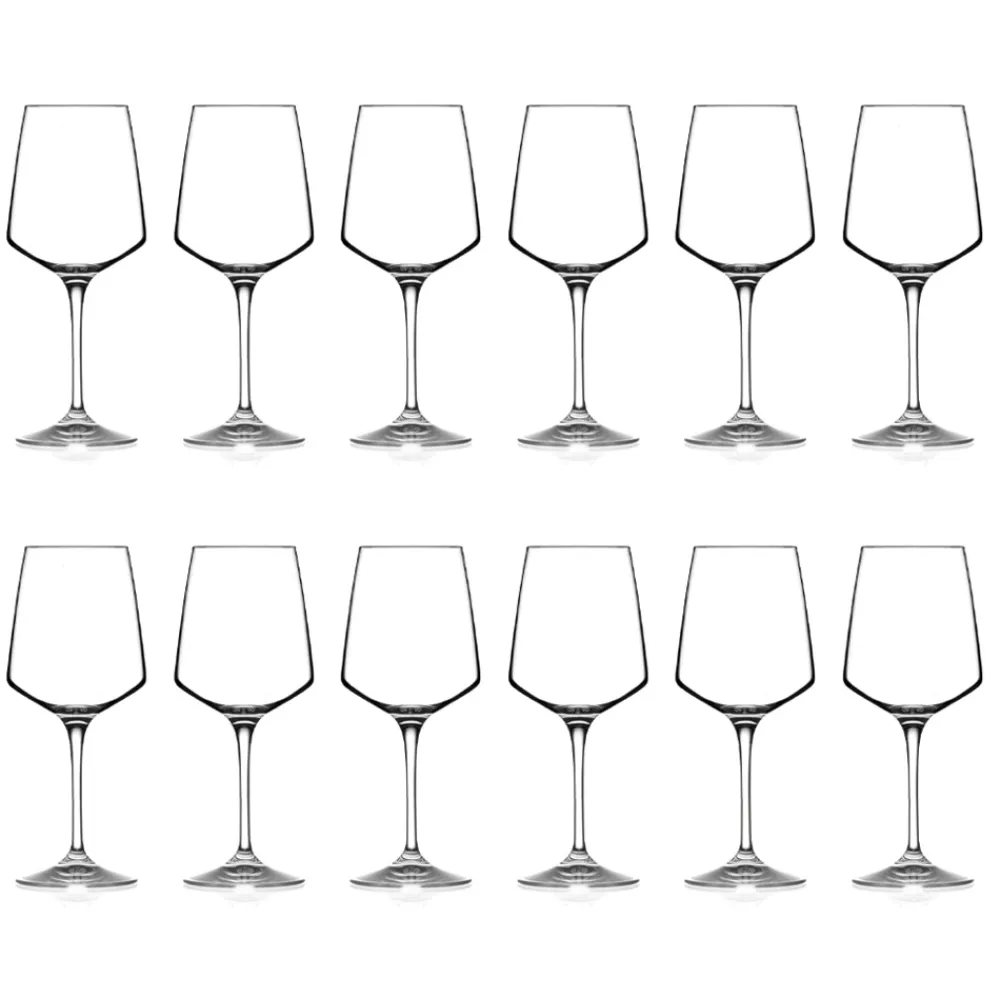 Viadurini Kitchen Italienisches Kristallgeschirr-Rotes oder weißes Eco Crystal Minimal Weinglas Set 12 Stück - Etera