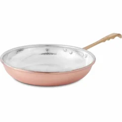 Viadurini Kitchen Kochgeschirr-Runde Bratpfanne aus handverzinntem Kupfer mit Griff und Deckel 20 cm - Gianluigi
