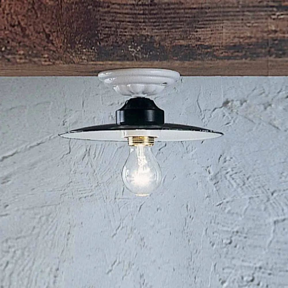 Ferroluce Klassische Deckenleuchten-Runde Deckenlampe aus Keramik im rustikalen Stil Potenza