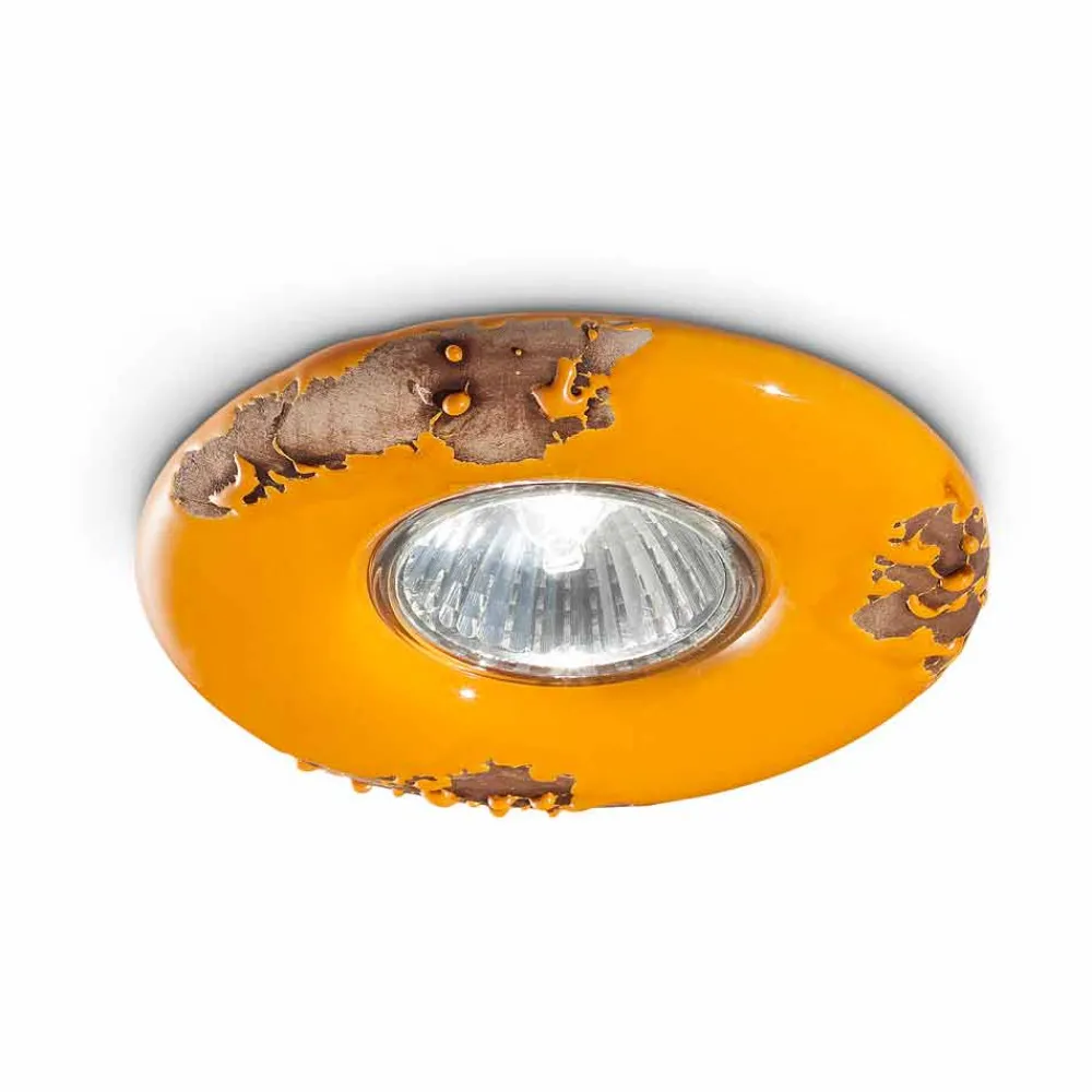 Ferroluce Vintage Deckenleuchten-Runde Deckenlampe aus Keramik Paula