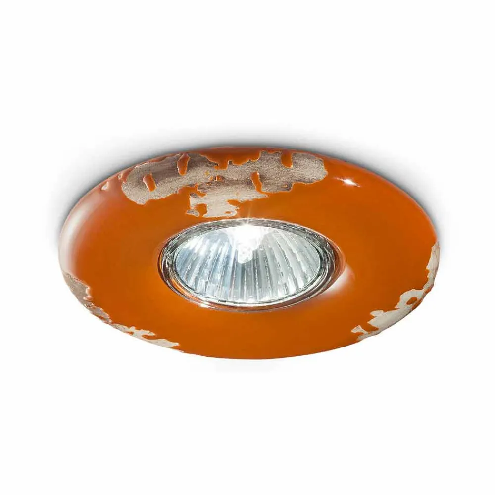 Ferroluce Vintage Deckenleuchten-Runde Deckenlampe aus Keramik Paula