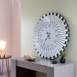 Viadurini Time Design Wanduhren-Runde dekorative Wanduhr aus MDF und Spiegelglas - Tosco