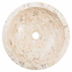 Viadurini Bathroom Steinwaschbecken-Runde handgearbeitete Waschtischplatte aus Marmor, Nibbiano