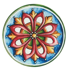 Viadurini Kitchen Teller Set-Runde Teller aus farbigem Kunststoff mit Majolika 12 Stück - Maia