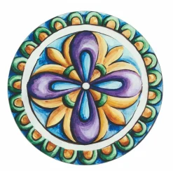 Viadurini Kitchen Teller Set-Runde Teller aus farbigem Kunststoff mit Majolika 12 Stück - Maia