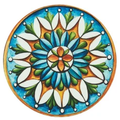 Viadurini Kitchen Teller Set-Runde Teller aus farbigem Kunststoff mit Majolika 12 Stück - Maia