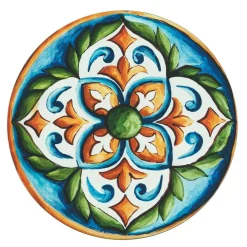 Viadurini Kitchen Teller Set-Runde Teller aus farbigem Kunststoff mit Majolika 12 Stück - Maia