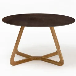 Viadurini in the Garden Gartentische Fest|Gartentische Aus Teakholz-Runder Außentisch aus Metall Corten Keramik Made in Italy - Pegaso