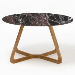 Viadurini in the Garden Gartentische Fest|Gartentische Aus Teakholz-Runder Außentisch aus roter Domus-Keramik Made in Italy - Pegaso