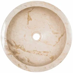 Viadurini Bathroom Steinwaschbecken-Runder Aufsatzwaschtisch aus weißem Marmor, Budoni