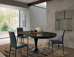 Viadurini Living Runde Tische-Runder ausziehbarer Esstisch aus Laminam Keramik Made in Italy - Lupetto