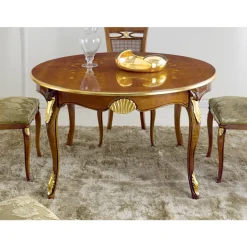 Viadurini Classic Ausziehbare Esstische-Runder ausziehbarer Esstisch 240 cm aus Holz Made in Italy - Barock