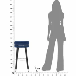 Viadurini Living Barhocker-Runder Barhocker im modernen Design aus Stoff und Holz - Rupert
