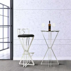 Viadurini Living Esstische-Runder Bartisch im modernen Design aus Eisen und Glas - Benita