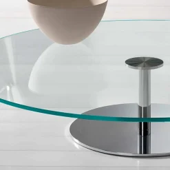 Viadurini Living Moderne Couchtische-Runder Couchtisch aus extra klarem Glas, Luxus Made in Italy - Giovannino