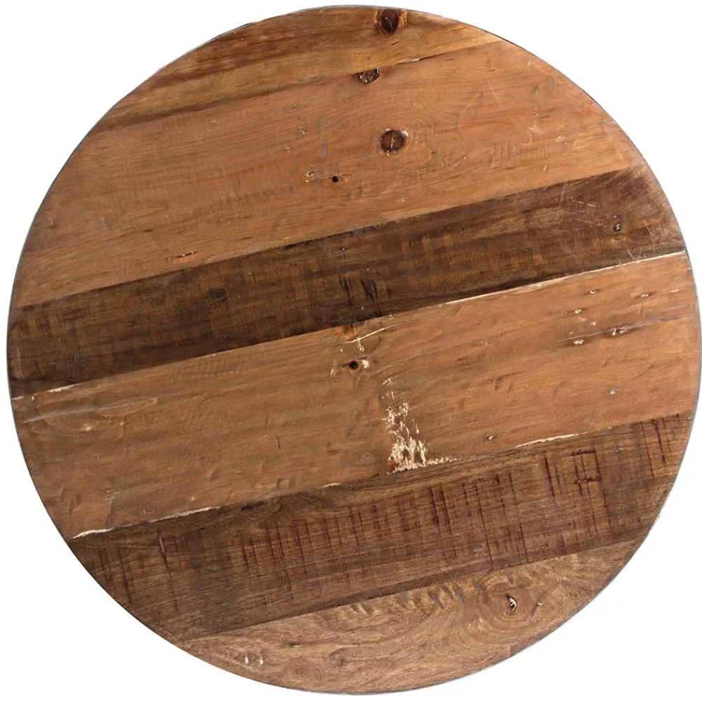 Viadurini Living Moderne Couchtische-Runder Couchtisch aus recyceltem Holz und Stahl weiß oder grau - Genoveffa