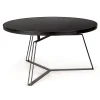 Viadurini Living Moderne Couchtische-Runder Couchtisch aus schwarzem Stahl und Glasplatte 2 Größen - Zanzino